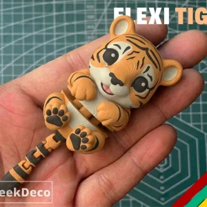 Подвижная игрушка антистресс Тигренок Flexi Tiger фигурка дракончик 3D печать гибкая