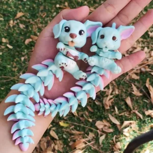 Подвижная игрушка антистресс Собака Дракон фигурка гибкая шарнирная 3D печать щенок
