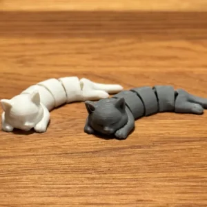 Подвижная игрушка антистресс Кошка фигурка гибкая шарнирная котенок 3D печать кошка спящая
