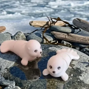 Развивающая игрушка-антистресс Тюлень подвижный Flexy Seal, гибкая 3D фигурка нерпа белая из пластика