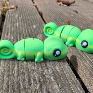 Подвижная игрушка антистресс Хамелеон фигурка гибкая шарнирная 3D печать ящерица