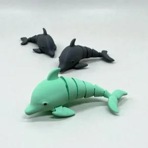 Подвижная игрушка антистресс Дельфин фигурка гибкая шарнирная 3D печать дельфинчик